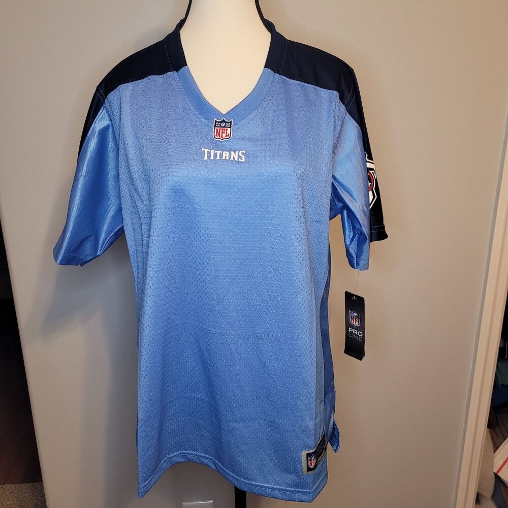 NWT Fanatics NFL Pro Line Blue Tennessee Titans Football Jersey  Womens Large